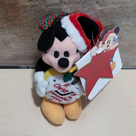 Vintage Disney Store A Christmas To Remember Mickey 1999 Plush Ornament - Picture 3 of 8